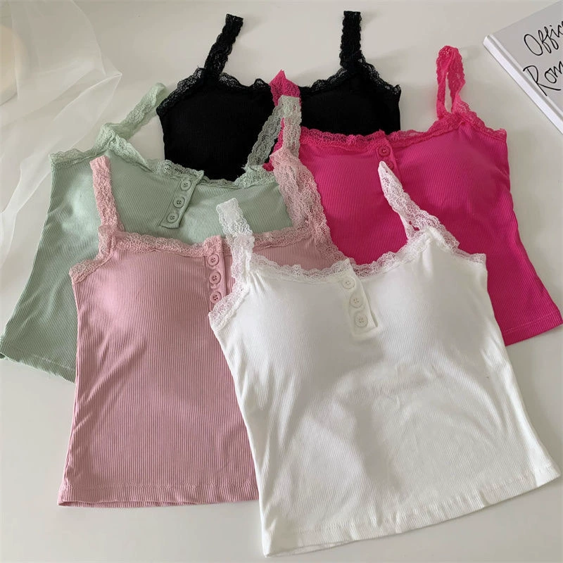 Топ кружевной с чашками без рукавов, сексуальный базовый underwear как верхняя одежда
