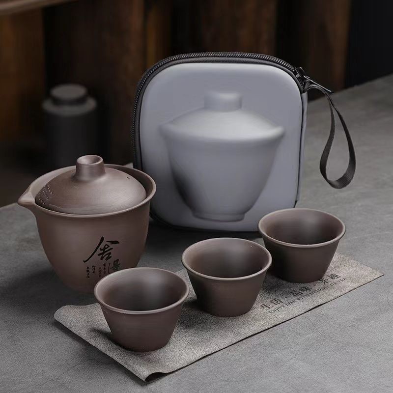 콰이커 그릇 보라색 모래 3컵 - 쉐데(보관봉투 + 티타월)