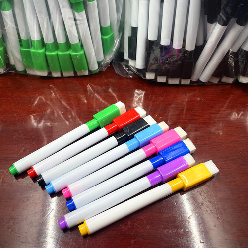 Children's painting color core whiteboard pens light board pens creative water-based erasable pens with brushes 8-color set whiteboard pens