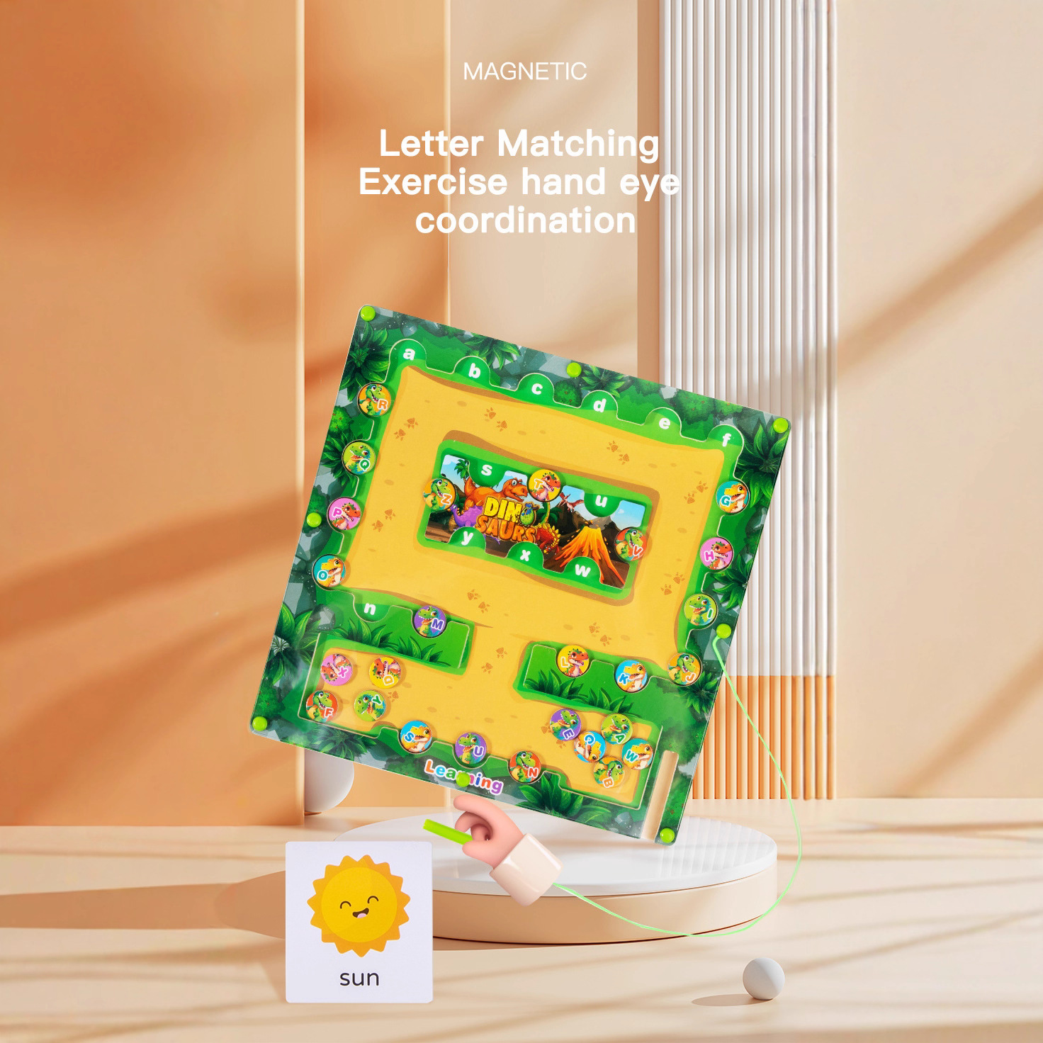 Laberinto de cuentas magnéticas para niños, tablero de clasificación de colores de madera, juguete educativo Montessori para bebés, tren pequeño educativo