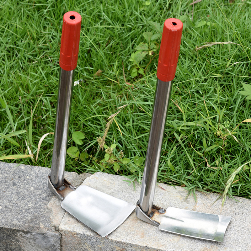 农用园林工具不锈钢花锄6分9分宽角镰园艺红柄镢头养花种菜小锄头