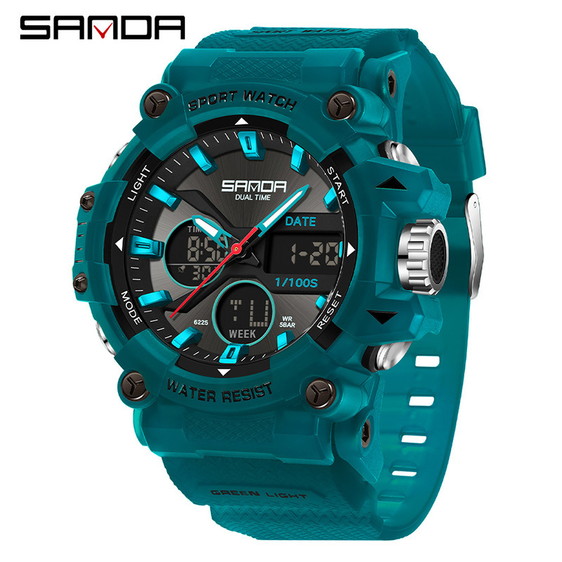 SANDA SANDA reloj deportivo masculino impermeable reloj de montaña relojes de moda cronógrafo despertador estudiantes reloj electrónico multifuncional