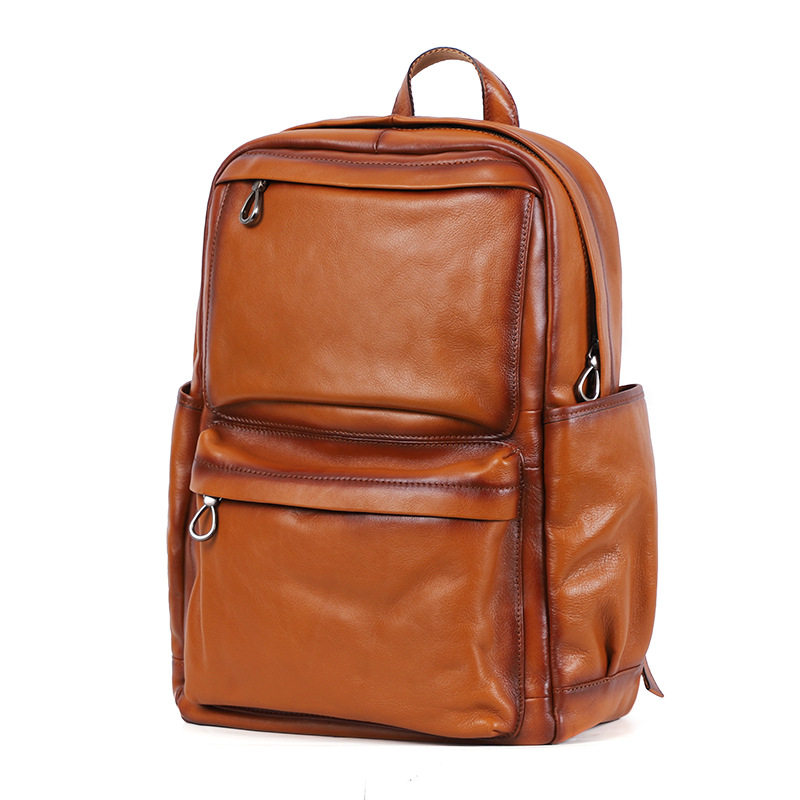 Ba lô nam da bò cổ điển dung tích lớn 36–55L, ngăn đựng laptop 15.6 inch, 30×17×43 cm — Màu cà phê, Màu nâu, đen