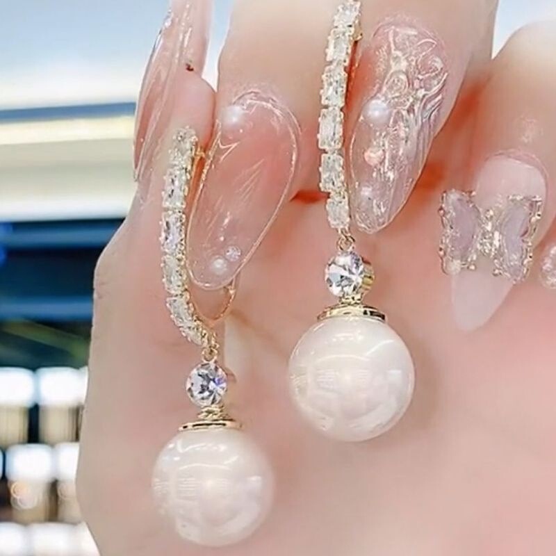High-End Korean Dongdaemun Earrings, Large Pearl Earrings, Personalized Trendy Simple Internet Celebrity 2024 New Trendy Earrings High-End Korean Dongdaemun Earrings, Large Pearl Earrings, Personalized Trendy Simple Internet Celebrity 2024 New Trendy Earrings