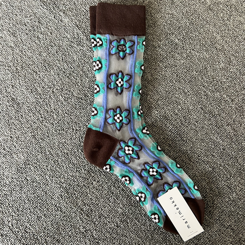 Casual Women's Flower Cotton Crew Socks A Pair display picture 3