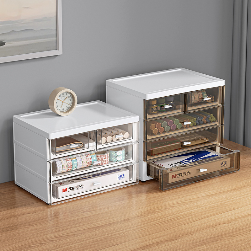 Caja de almacenamiento de escritorio tipo cajón el escritorio estudiantil puede superponer varias capas de documentos para ordenar el gabinete, el estante de almacenamiento de cosméticos