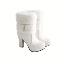 K 38021 Fur Lined Snow Boots Platform Heel ����ѩ��ѥ ��