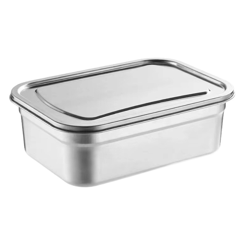 Caja de almuerzo a prueba de fugas sellada rectangular de acero inoxidable con tapa Caja de almacenamiento de muestras de grado alimenticio