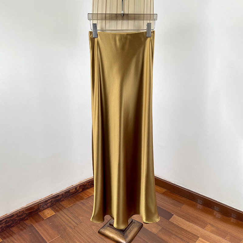 high quality Light Luxury Acetate Satin Long Skirt Women's High-end Socialite Sheath Slimming Dipped Fishtail Skirt high quality Light Luxury Acetate Satin Long Skirt Women's High-end Socialite Sheath Slimming Dipped Fishtail Skirt