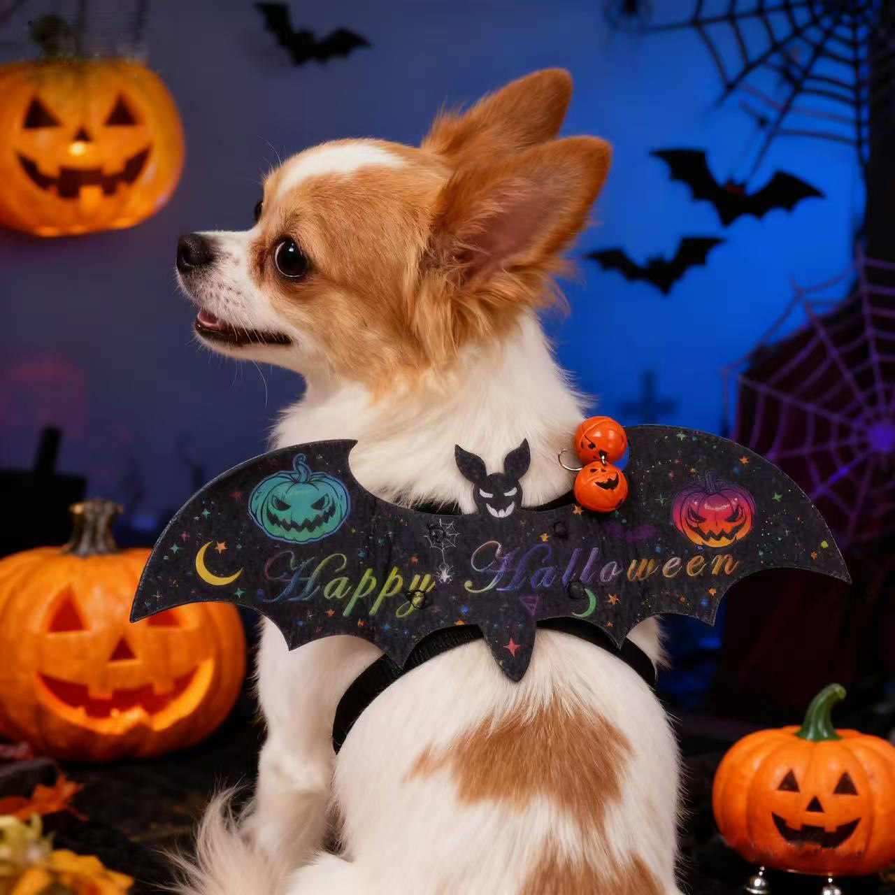 Venta caliente transfronteriza ropa para perros de Halloween para mascotas, un lote de fieltro, alas de murciélago, ropa para mascotas, ropa para gatos