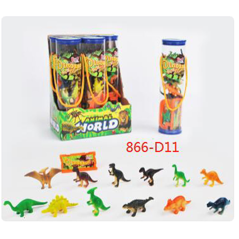 Juguete DE LOS NIÑOS modelo animal simulación salvaje animal barril dinosaurio conjunto completo juguete suave pegamento mundo animal