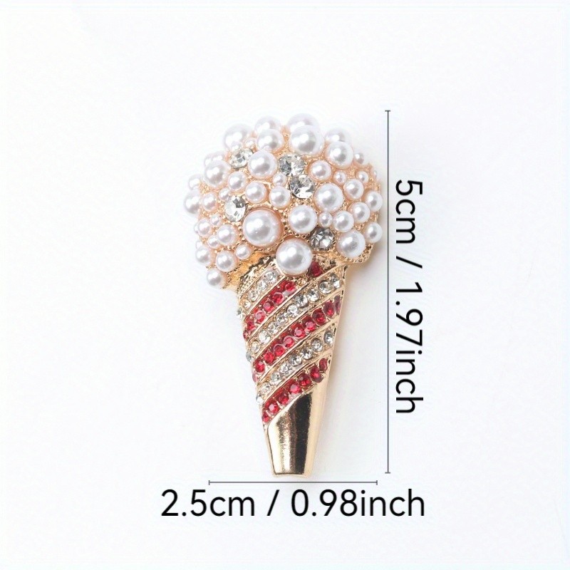 Summer Cartoon Ice Cream Brooch Men's and Women's Colorful Enamel Party Casual Badge Anti-Light Accessories Spot Wholesale