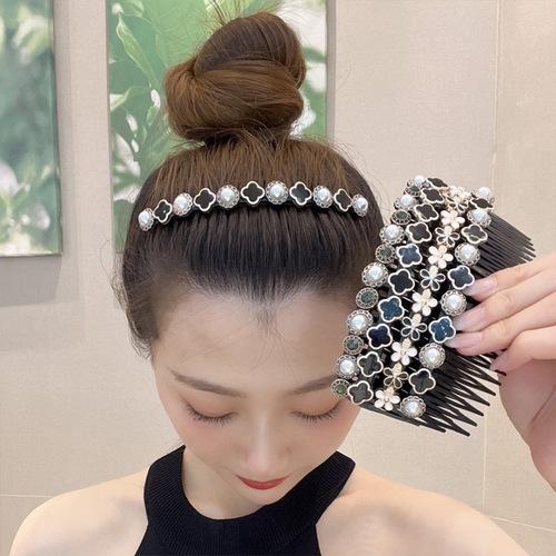 Hair Artifact Women's Seamless Reverse Hair Comb Barrette Bangs Hair Detangler Styling Tool Back of Head Clip Hair Accessories Hairpin