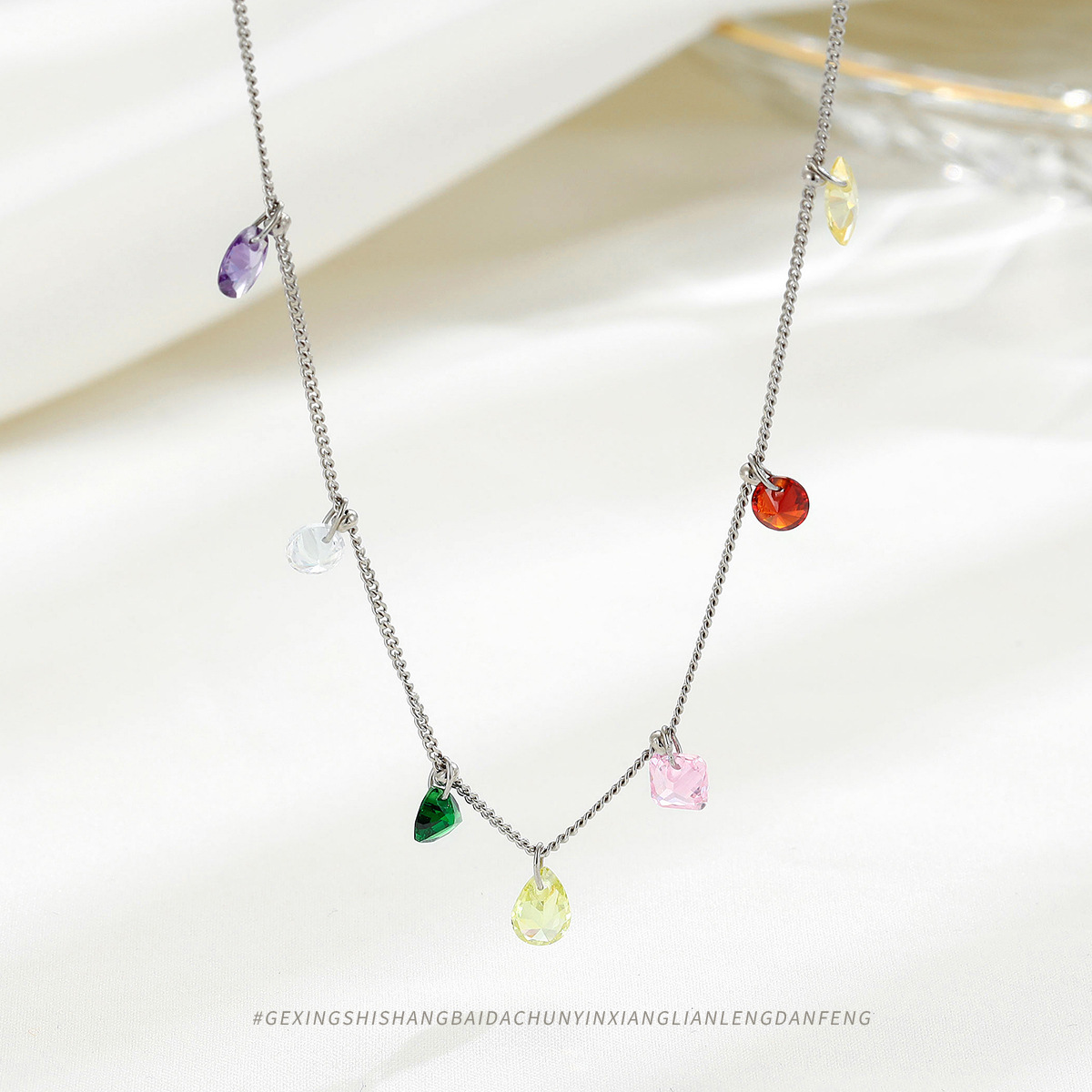 1 Piece 925 Sterling Silver Geometric Heart Shape Bow Knot 925 Sterling Silver Cable Chain Pendant Necklace display picture 9