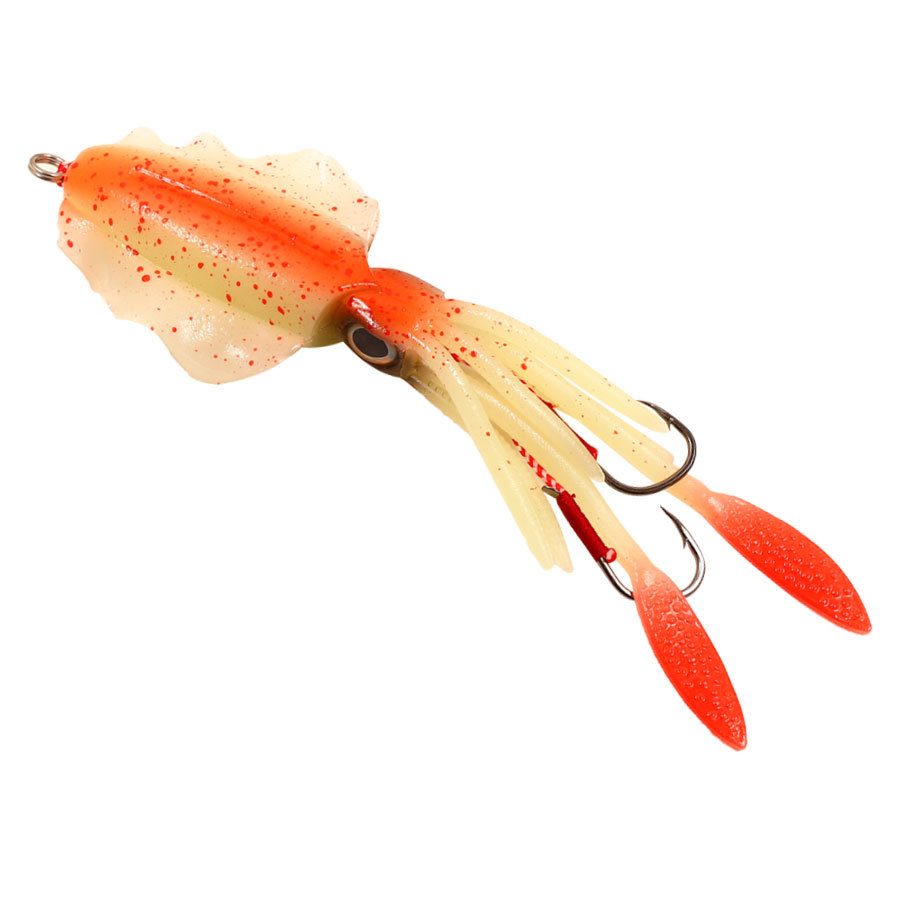 15cm/60g paquete calamar cebo suave con gancho luminoso UV pesca en el mar Placa de hierro gancho Luya falso cebo biónico pulpo
