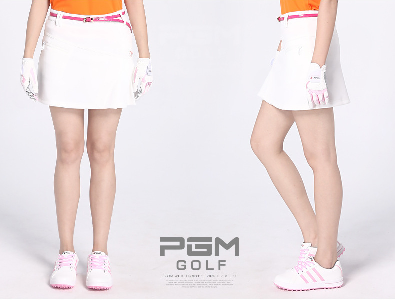Váy golf nữ hakama dây kéo thời trang xếp ly lót an toàn — Qz012 màu cam, Qz012 màu đỏ hoa hồng, Qz012 màu trắng, QZ012 màu xanh lam chi tiết 8