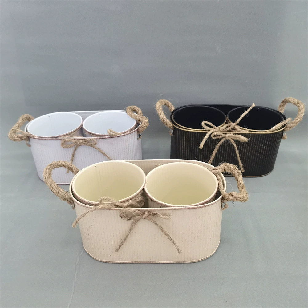 Новый трансграничный цветочный горшок для суккулентов, костюм из трех частей, железный цветочный горшок, украшения для домашнего рабочего стола