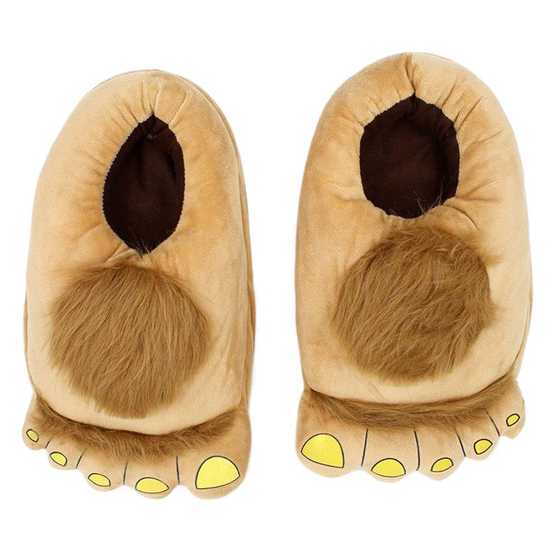 Креативные плюшевые хлопковые тапочки хоббит, мужские домашние повседневные подарочные тапочки больших размеров, Толстые Новые теплые туфли