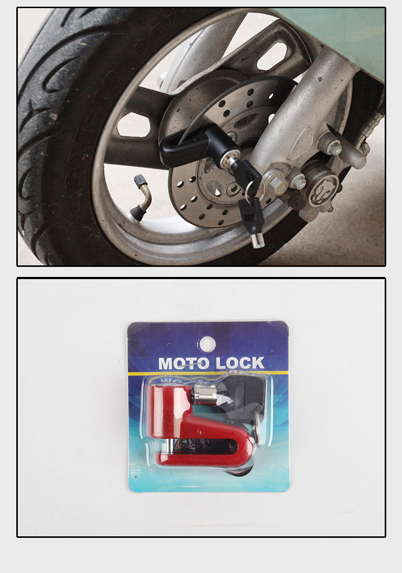 Bicycle Disc Brake Lock, Aluminum Alloy Motorcycle Anti-Theft Lock, Electric Vehicle Brake Disc Lock, Portable Safety Anti-Pry Lock