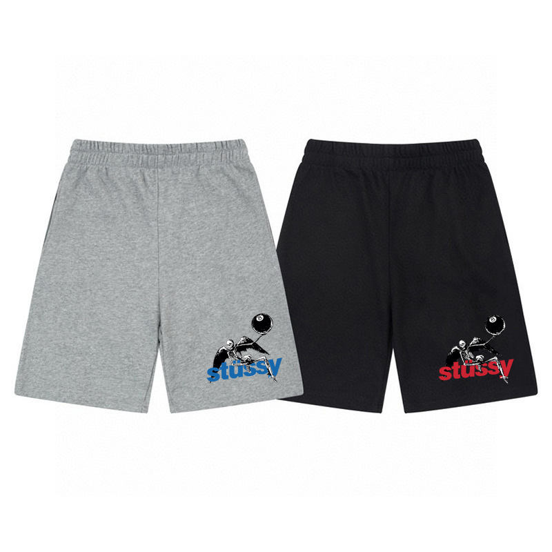 2026 Summer New Stussy Bat Skull Print Unisex Casual Loose Versatile Shorts