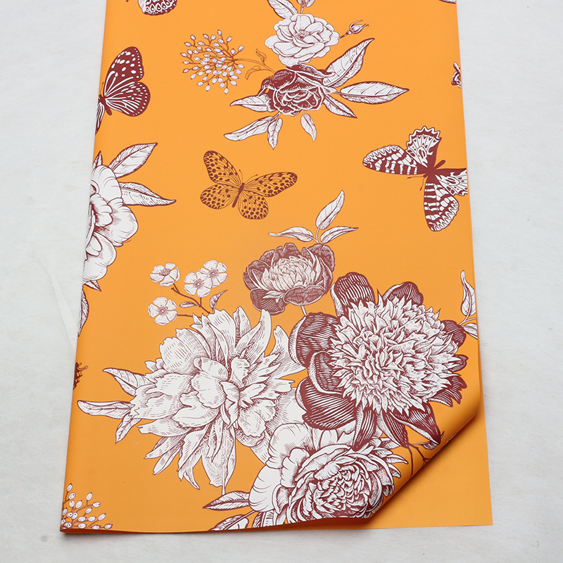 Flores de mariposa de flores de papel de embalaje de flores de oro de papel de embalaje de canasta abierta de papel de embalaje de película impermeable de flores materiales de ramo de flores