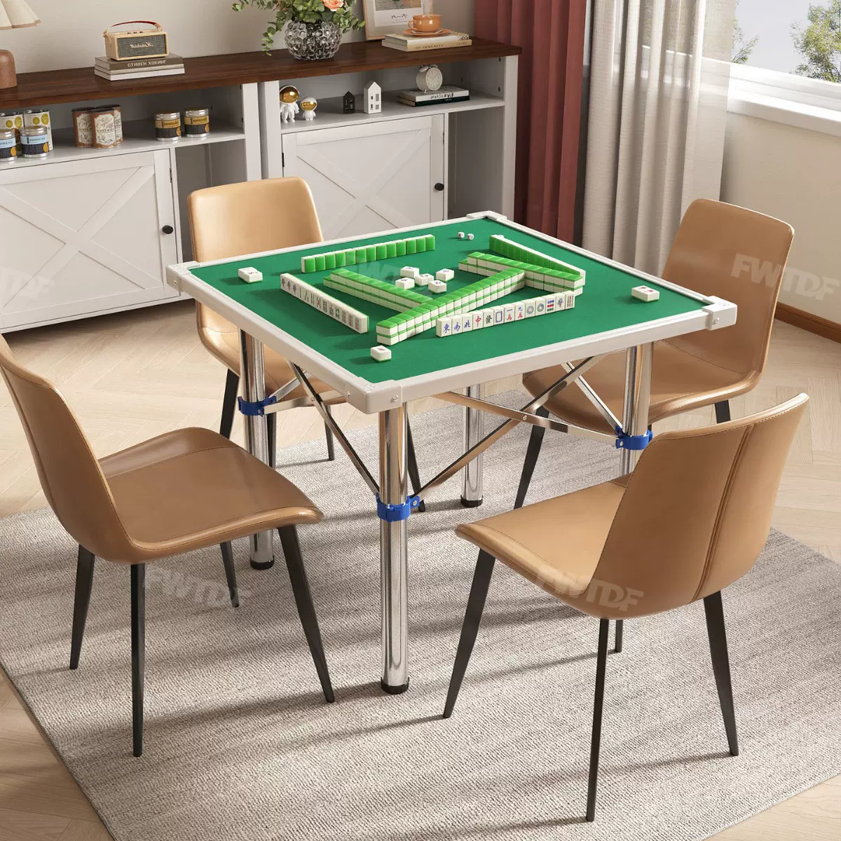 折叠麻将桌子家用手搓四方桌小户型简易餐桌正方形掼蛋专用棋牌桌