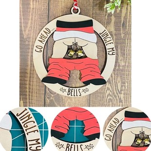 Funny Gift-Jingle My Bells Funny Gift Christmas Pendant Gift Bell Wooden Pendant