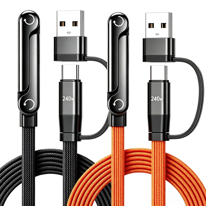 2-in-1 Stackable Bracket Data Cable PD240W Super Fast Charging Compatible with Apple 1567 Xiaomi Huawei Honor 2-in-1 Stackable Bracket Data Cable PD240W Super Fast Charging Compatible with Apple 1567 Xiaomi Huawei Honor