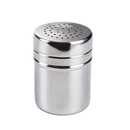Hengzhi stainless steel seasoning bottle with hole cover for household pepper and salt powder barbecue seasoning jar kitchen supplies