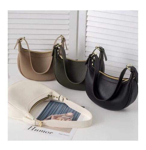 High-end niche small bag women's bag 2024 new fashion casual black one-shoulder crossbody bag versatile dumpling bag