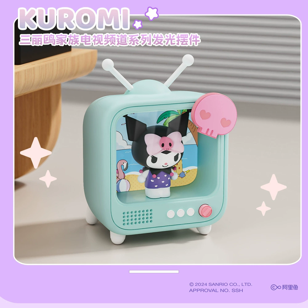 LED Night Light Ornament Sanrio, moon-shaped cute characters, glowing bedside gift