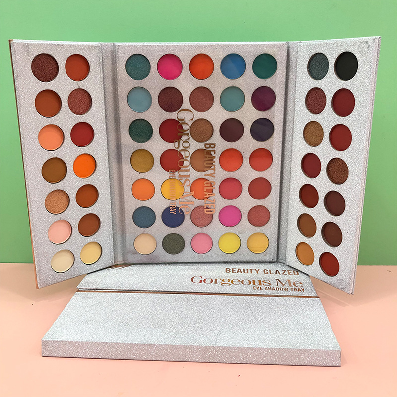 Dubai transfronteriza 63-color plegable multi-color sombra de ojos placa fábrica en stock al por mayor pelo generación perla mate no maquillaje