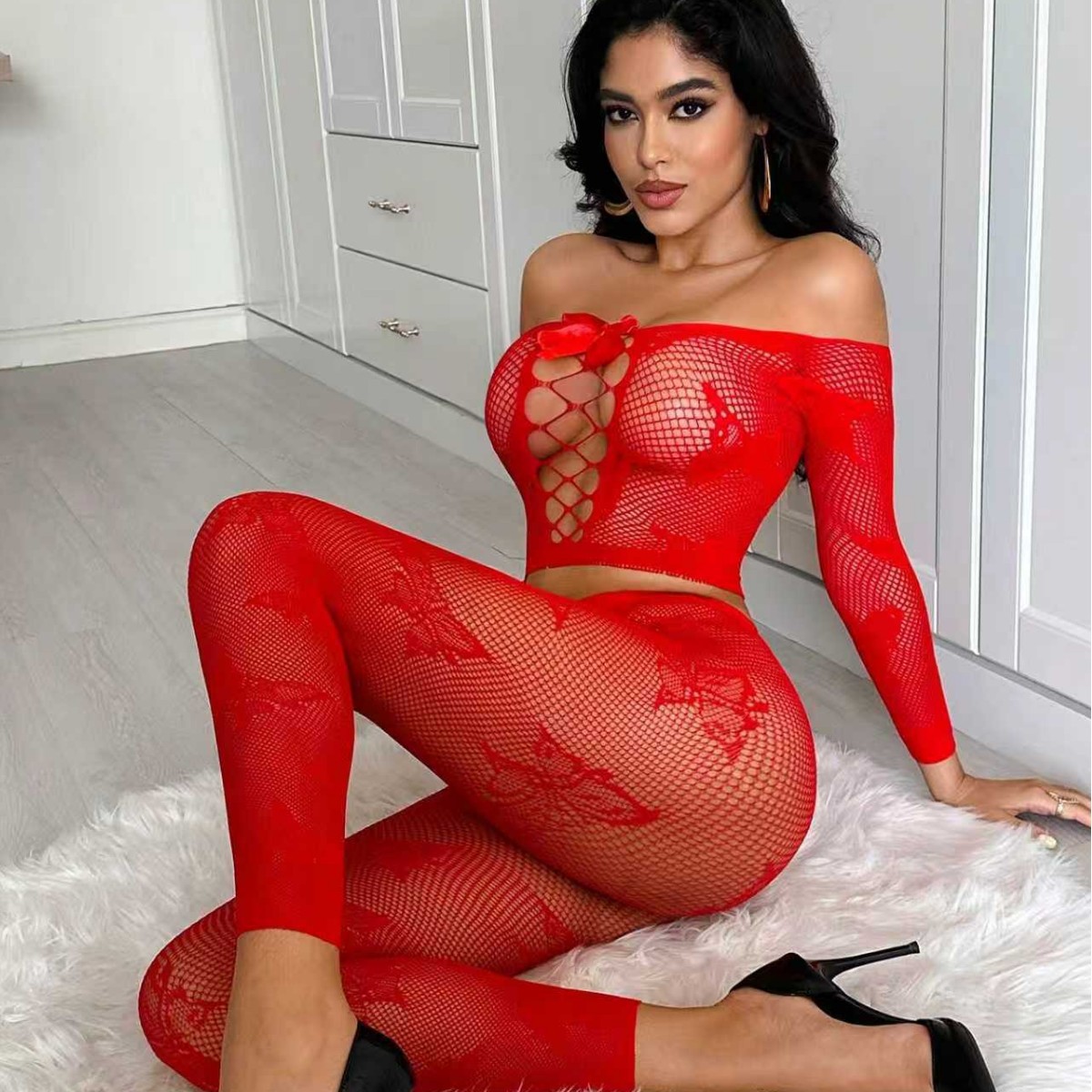 Yue mariposa transfronteriza Europa y los Estados Unidos ropa interior de Navidad sexy coqueteante calcetines de comercio exterior pura seducción YD251010 image 1