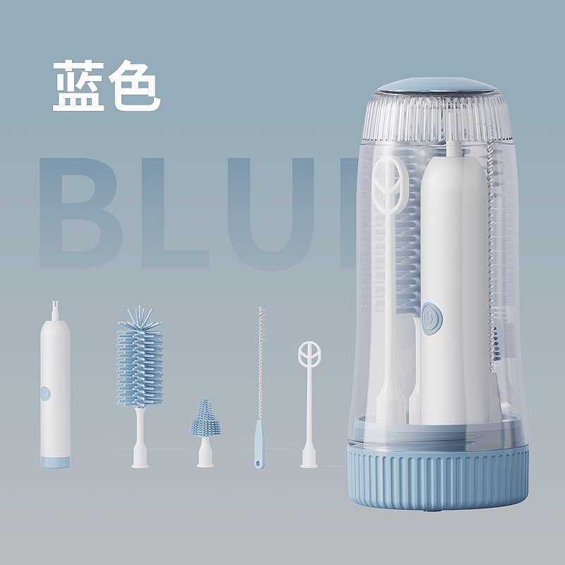 新品电动奶瓶刷家用紫外线消毒多功能防水水杯清洁刷硅胶奶嘴刷|undefined