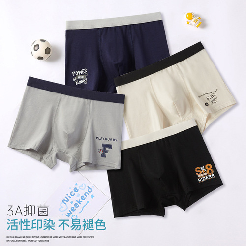 Men's Underwear for Teenage Boys, 14-Year-Old Male Students, Developmental Stage, Pure Cotton, For High School and Junior High School Students, Boys' Underpants and Shorts