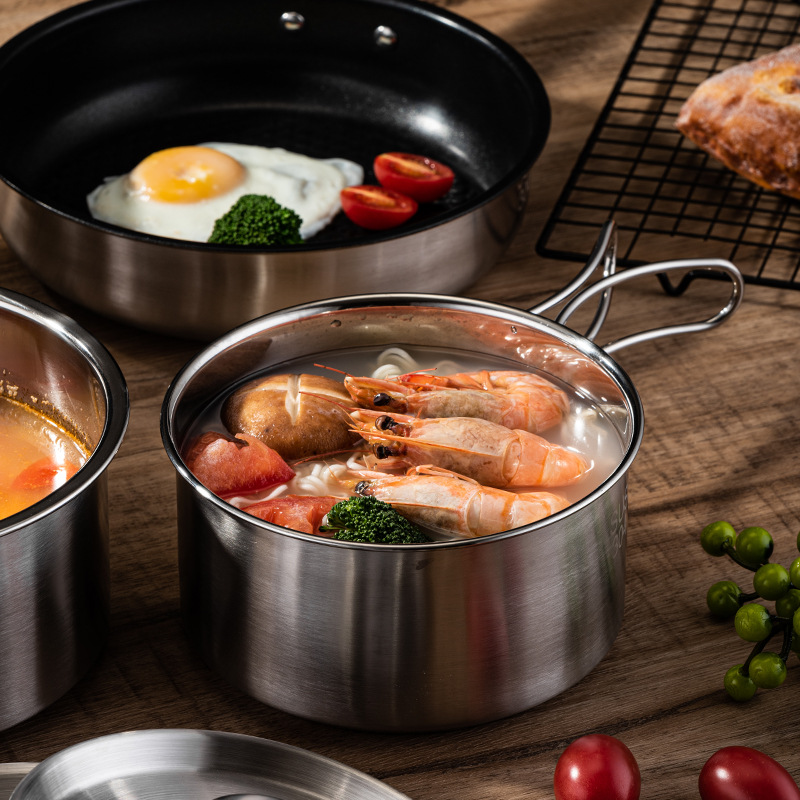 Utensilios de cocina plegables de acero inoxidable 304 para exteriores, juego de anidación, camping, picnic, decocción, olla al aire libre integrada, suministros portátiles