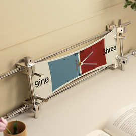 光轴钟表桌面时钟挂墙高级感挂画艺术风2025新款客厅网红创意撞色