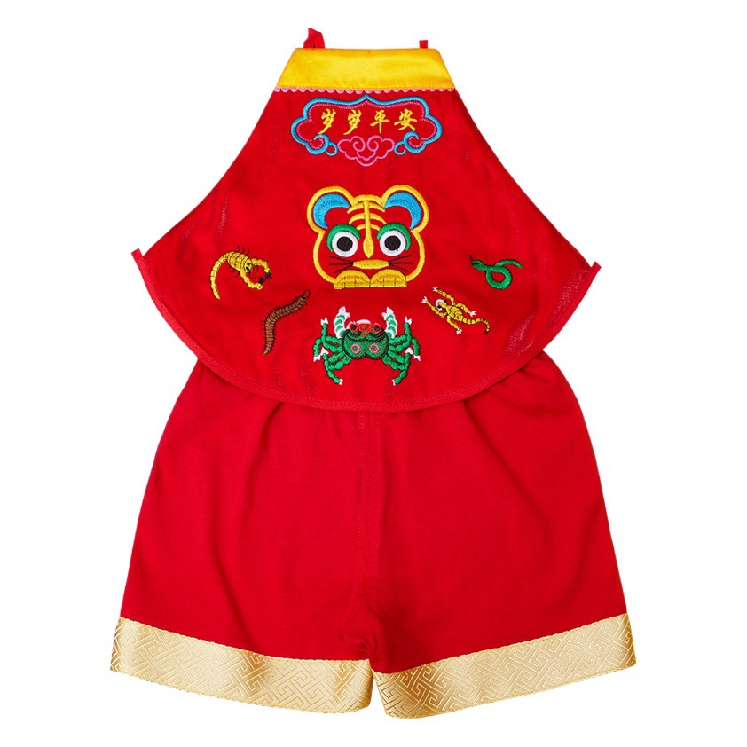 Baby's one-year-old dress boy's catch week Tang suit one month old one hundred days baby Summer thin bib female bib TZ211