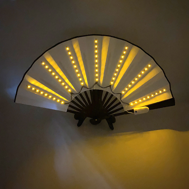 8-pulgadas luminoso ventilador luminoso colorido LED luminoso plegable ventilador bar discoteca fiesta escenario atmósfera props