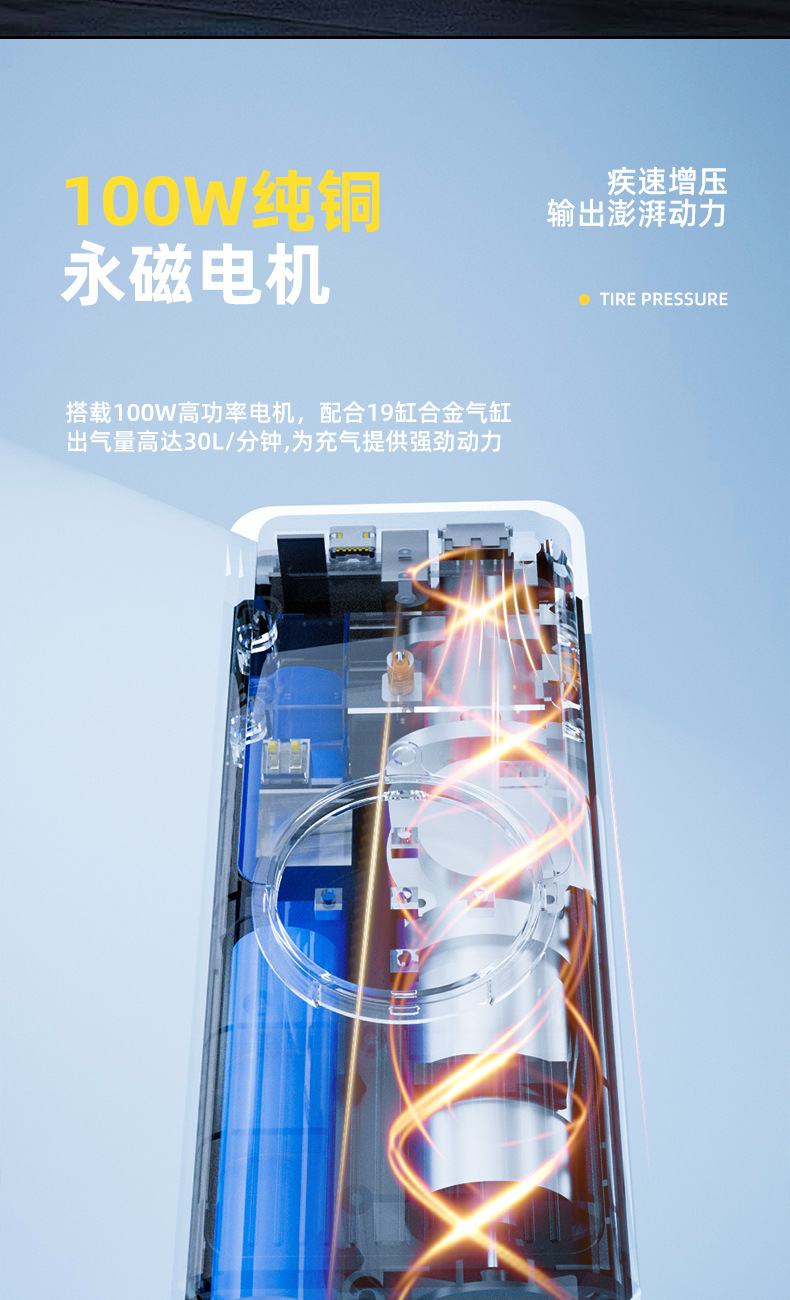 Cross-border dedicated to wireless car air pump portable pump car tire automatic high pressure fast inflation treasure