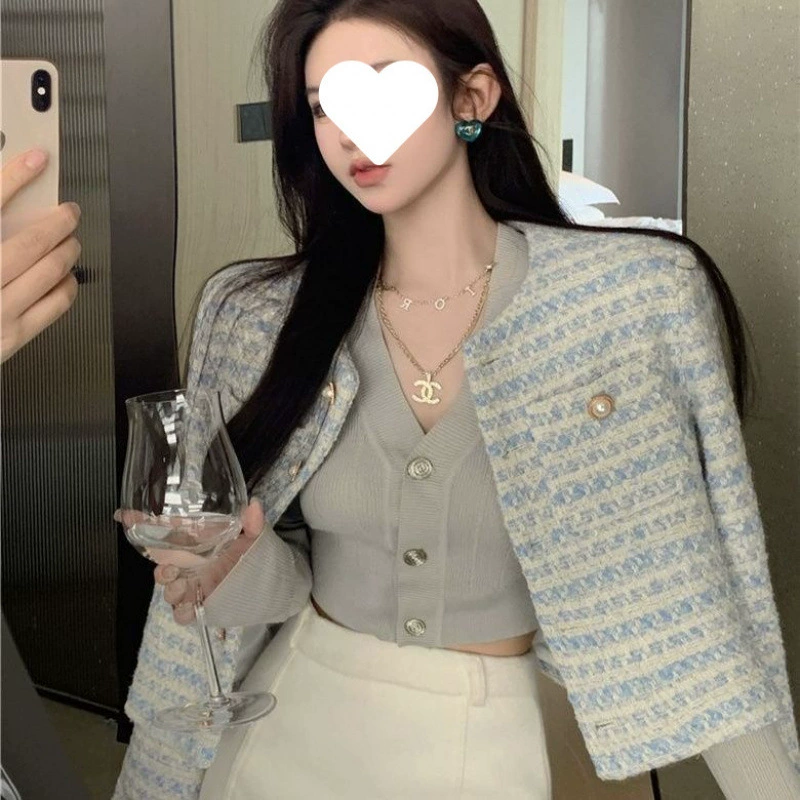 Осенняя модная короткая куртка, плюс размер, стиль Chanel, корейский стиль