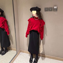 春秋装子2025长袖针织毛衣两件套女童上衣半身裙中大童新款洋气