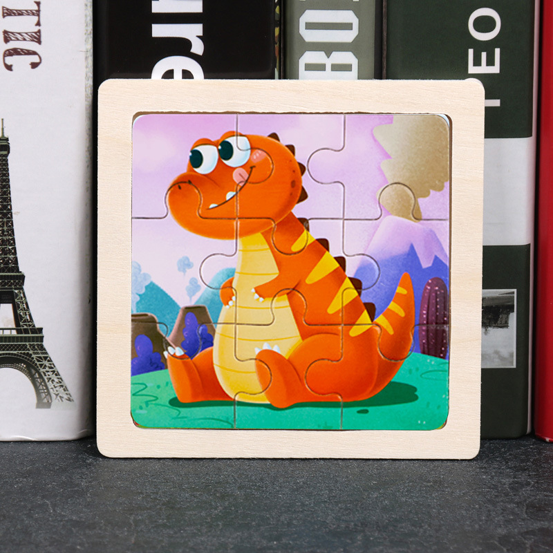 Puzzle pequeño plano de madera de 9 piezas Animal Ocean Traffic Kindergarten Educación temprana Juguetes educativos Puzzle simple de entrada