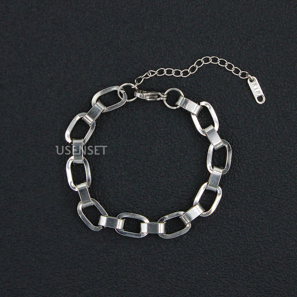 Simple Style Geometric Titanium Steel Plating Bracelets 1 Piece