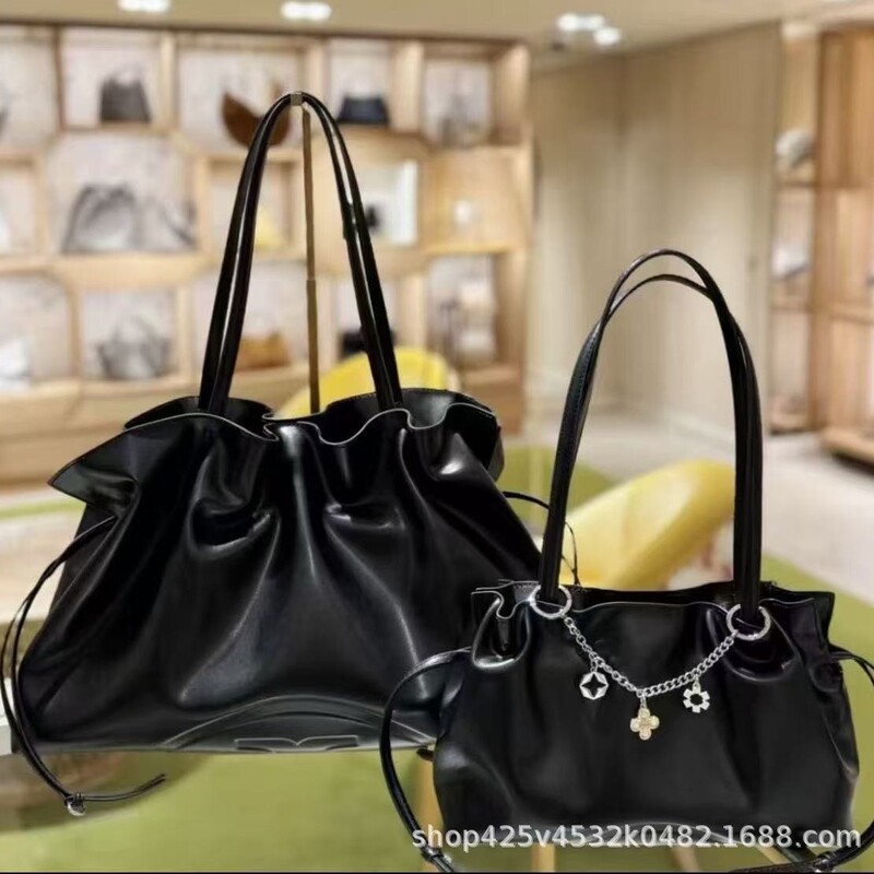Cross-Border Foreign Trade Tb Women's Bag Ella Drawstring Lucky Bag Fashion Shoulder Tote Bag Large Capacity Versatile Underarm Bag