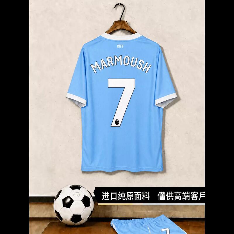 2627 New Season Manchester City Home Jersey Premier League Fan Edition Grealish Foden No. 19 Haaland Broune