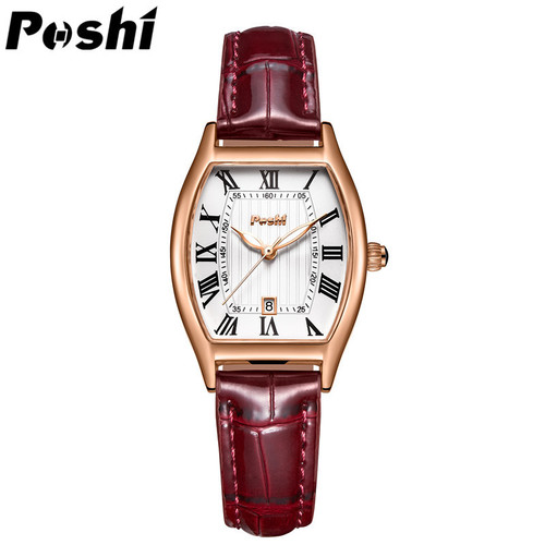 POSHI Student Quartz Watch Waterproof Calendar Simple Elegant Belt Watch Fashionable Temperament Ladies Watch