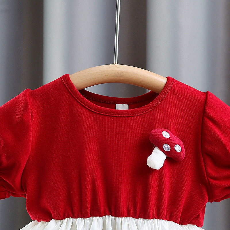  Summer children's short sleeve dress, girl's skirt with bow, with short sleeve