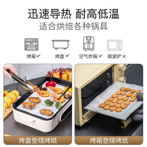 Barbecue paper, oil-absorbing meat wrap, food-grade thickened silicone oil paper—perfect for baking trays and oven use, non-stick for effortless baking.