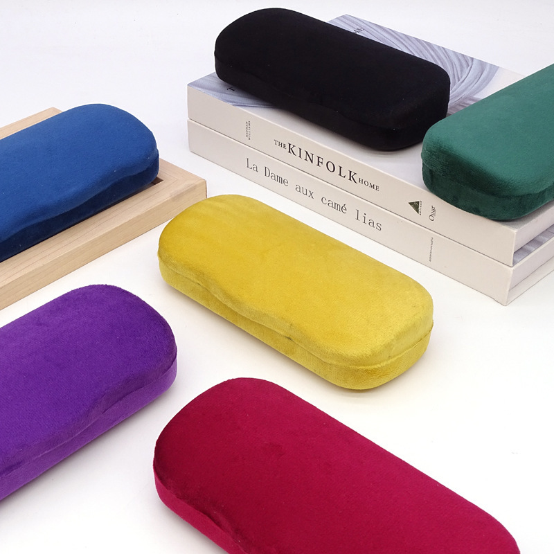 Velvet Glasses Case, High-End Sunglasses Storage Box, Student Myopia Velvet Glasses Case, Can Be Printed with Logo